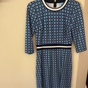 Draper James Blue and White Polka Dot Dress